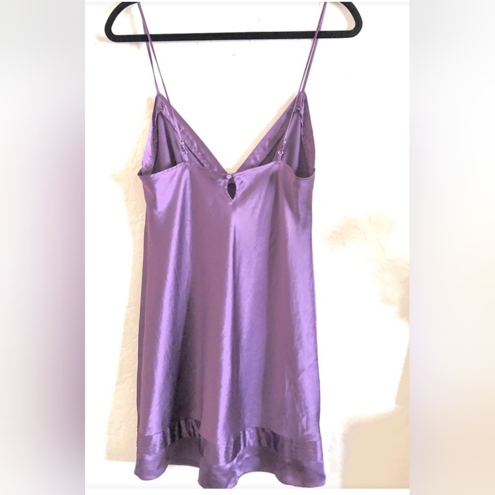 Vintage Victoria's secret size small purple satin chesmire slip/nighty Like new. - Picture 3 of 6